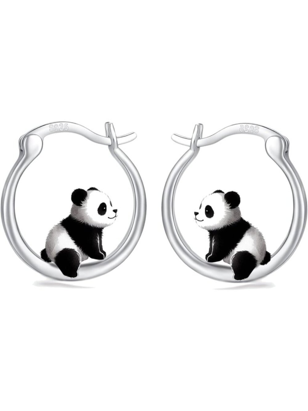 Cute Animal Hoop Earrings - 925 Sterling Silver Shamrock, Panda, Turtle & More!